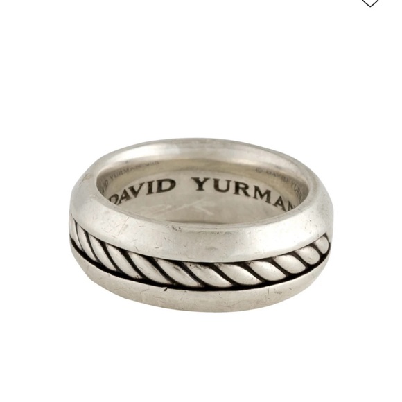 David Yurman Silver Cable Band Ring - Picture 1 of 5